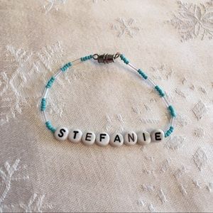 STEFANIE 6 3/4” beaded name bracelet-NEW